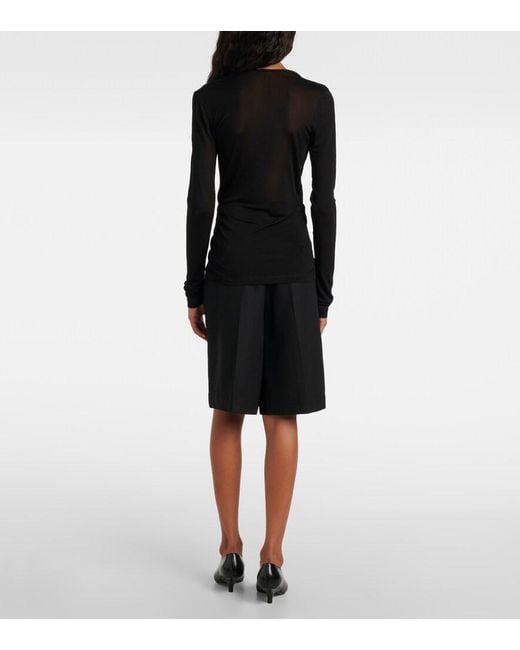 Totême Black Draped Top