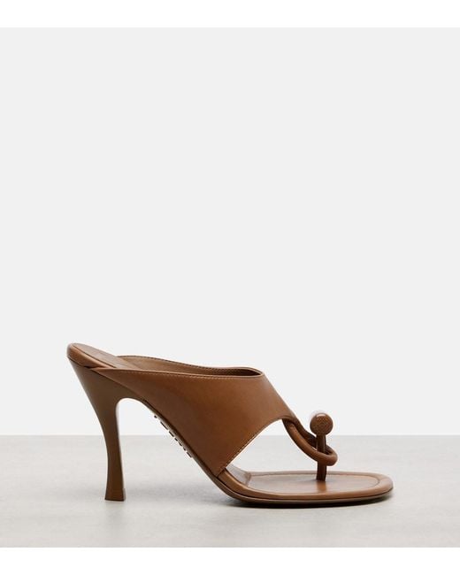 Loewe Brown Toggle 90 Leather Thong Sandals
