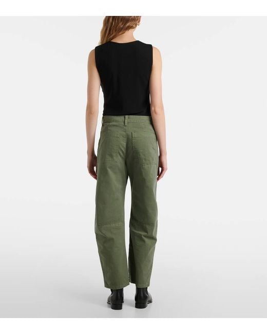 Velvet Green Brylie Cotton Twill Barrel Pants