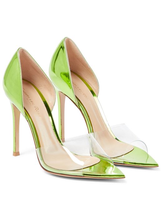 Gianvito Rossi Bree Leather And Pvc Peeptoe Pumps in Green Lyst Canada