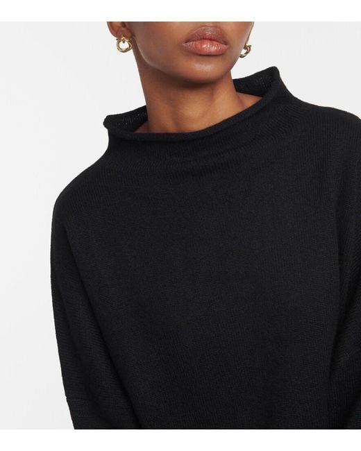 Lisa Yang Black Sandy Cashmere Mockneck Sweater