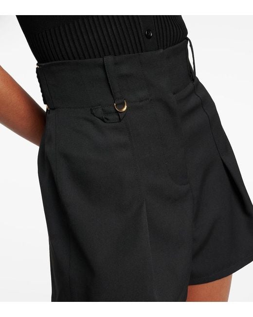 Shorts Le Short Bari de lana plisados Jacquemus de color Black
