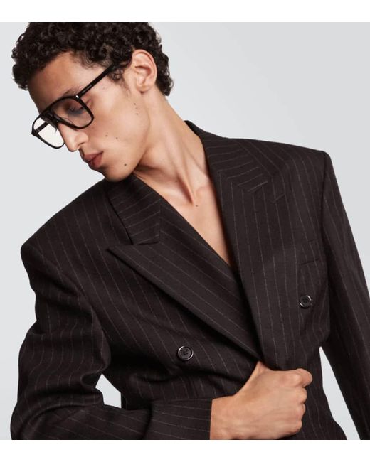 Saint Laurent Brown Sl 596 Dune Aviator Glasses for men