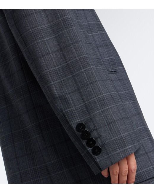 Gucci Black Oversized Checked Wool Blazer
