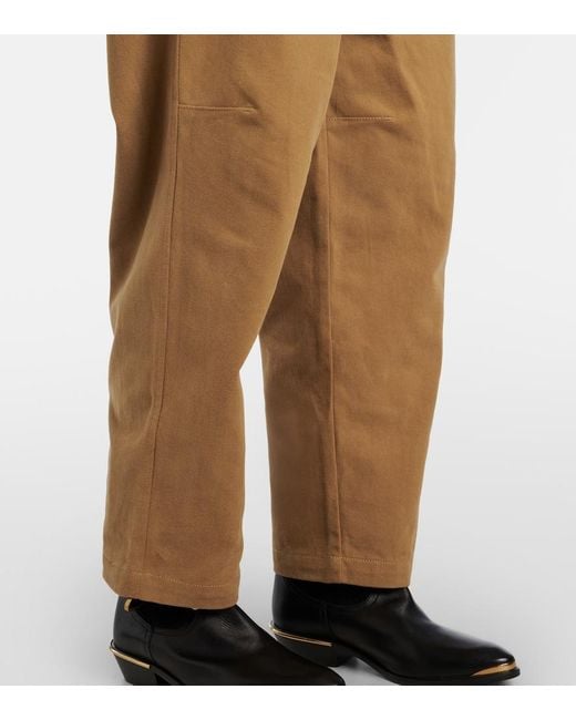 Isabel Marant Natural Opalyna Cotton Twill Wide-Leg Pants