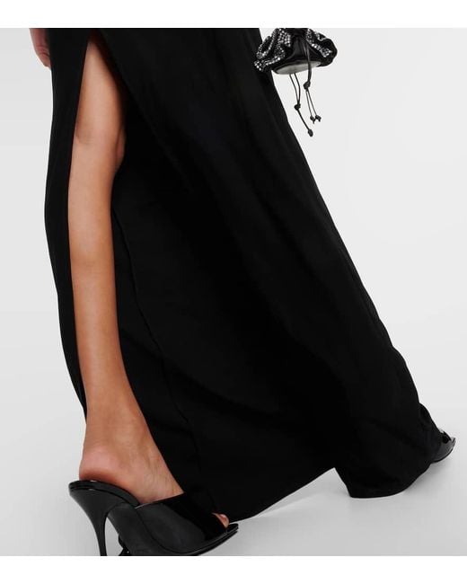 Magda Butrym Black Strapless Plunge Maxi Dress