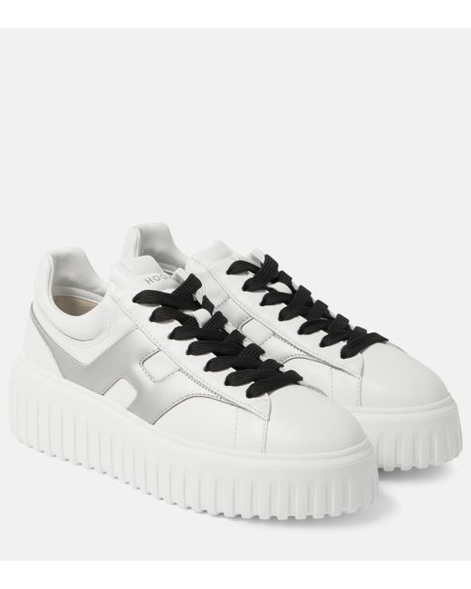 Hogan White H-stripes Platform Sneakers