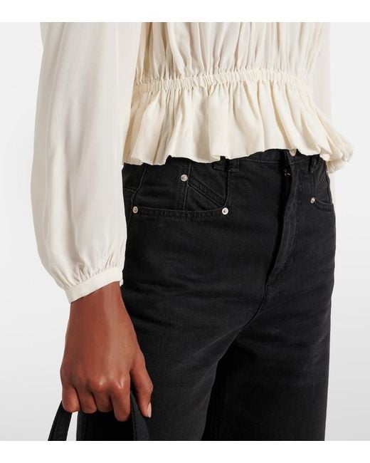 Isabel Marant White Gelina Crepe De Chine Blouse