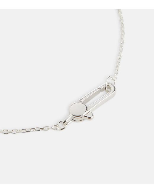 Gucci White Logo Heart Chain Bracelet