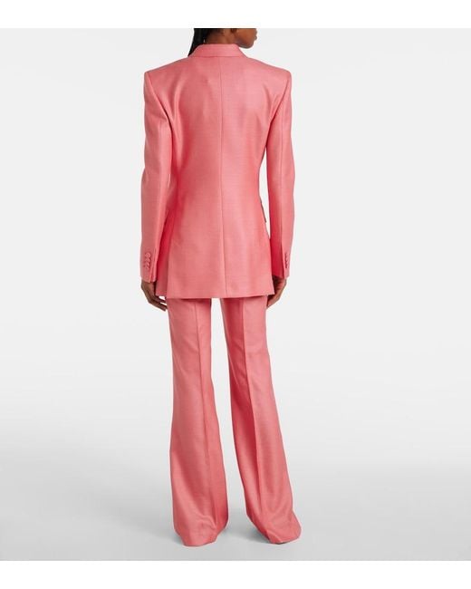 Gabriela Hearst Pink Gavin Silk And Wool Blazer