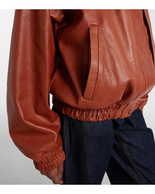 Magda Butrym Red Leather Blouson Jacket