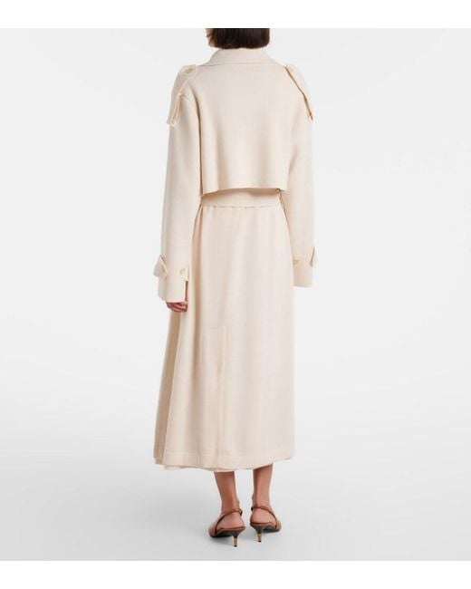 Jardin Des Orangers Natural Wool And Cashmere Trench Coat
