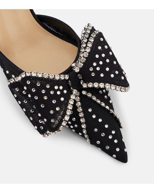Mach & Mach Black Slingback-Pumps Le Cadeau Mit Kristallen