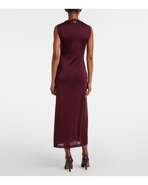 Ferragamo Purple Lurex Maxi Dress