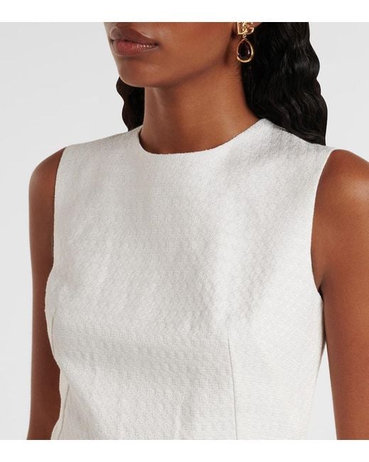 Vestido Corto En Mezcla De Algodon Dolce & Gabbana de color White