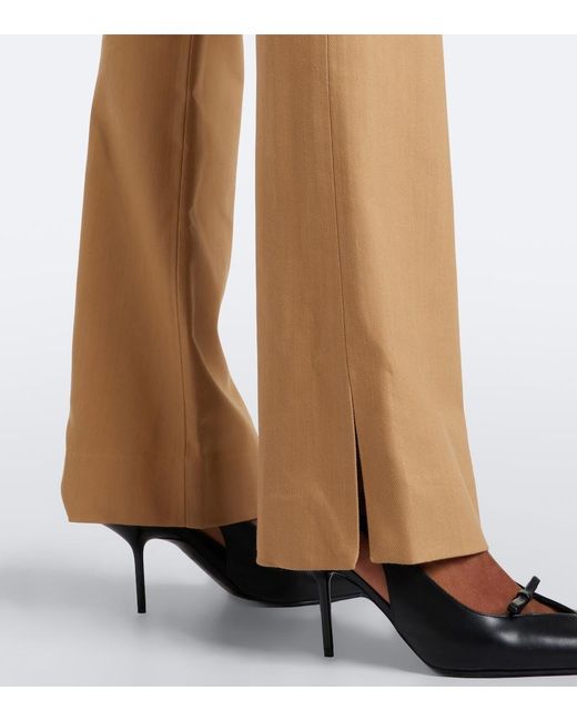 Veronica Beard Natural Corbette Twill Flared Pants