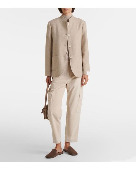 Eleventy Natural Cashmere And Silk Jacket