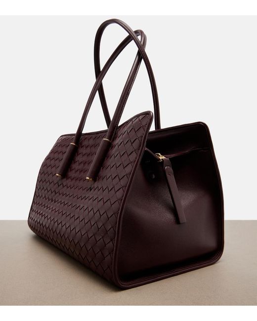 Bottega Veneta Purple Barbara Intrecciato Leather Tote Bag