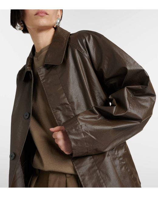 Lemaire Brown Coated Cotton Raincoat