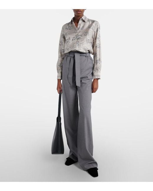 Max Mara Natural Fado Printed Silk Shirt