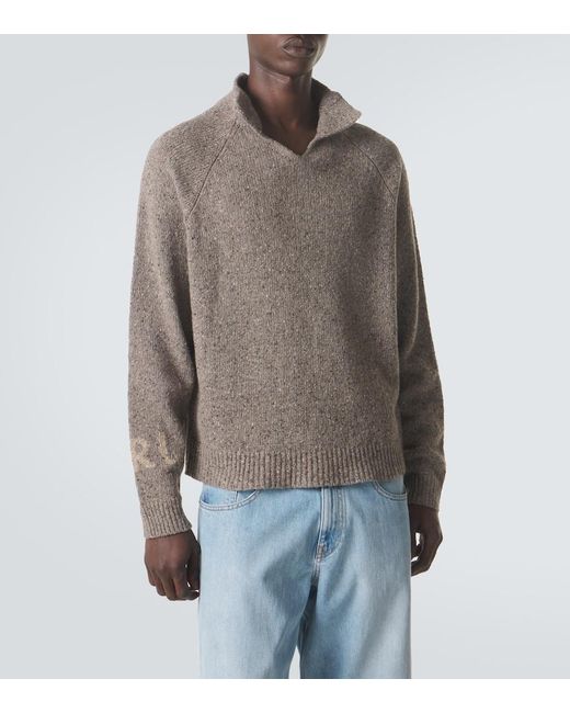 ERL Gray Wool-Blend Sweater for men