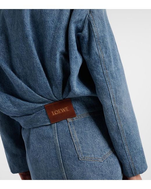 Loewe Blue Draped Denim Jacket