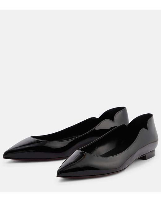 Christian Louboutin Black Hot Chickita Patent Flat
