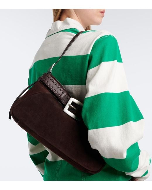 Staud Brown Brooklyn Small Suede Shoulder Bag