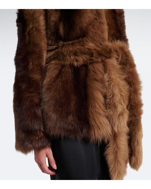 Nour Hammour Brown Elsa Shearling Jacket
