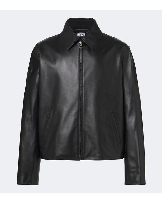 Loewe Black Leather Jacket for men