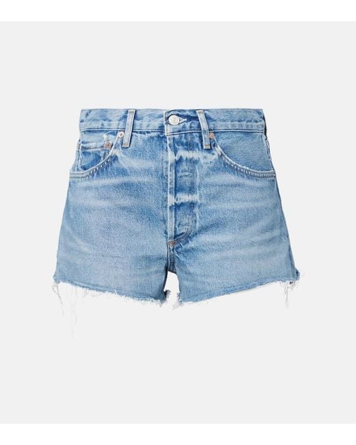 Agolde Blue Parker Denim Shorts