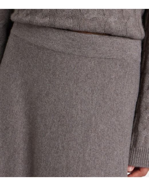 Lisa Yang Brown Torie Cashmere Midi Skirt