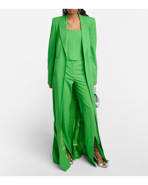 GIUSEPPE DI MORABITO Green Wool-Blend Bustier Top