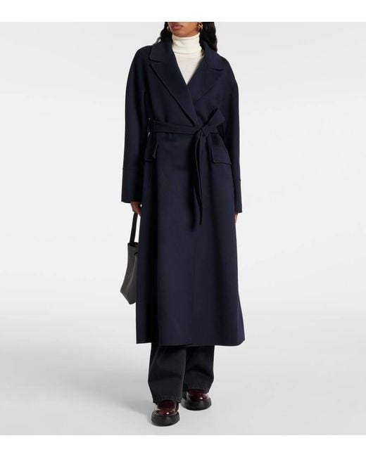 Abrigo Envolvente Malika De Lana Virgen Max Mara de color Blue