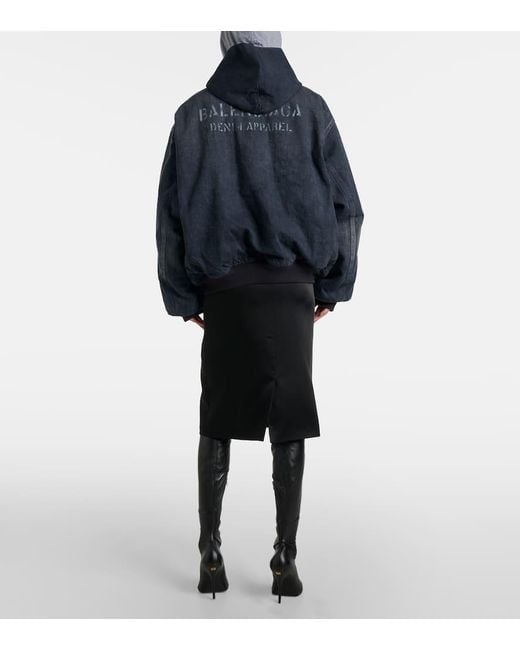 Balenciaga Blue Bomberjacke Aus Baumwolle