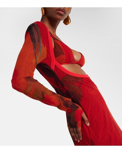 Sir Red Libertine Printed Cutout Maxi Dress