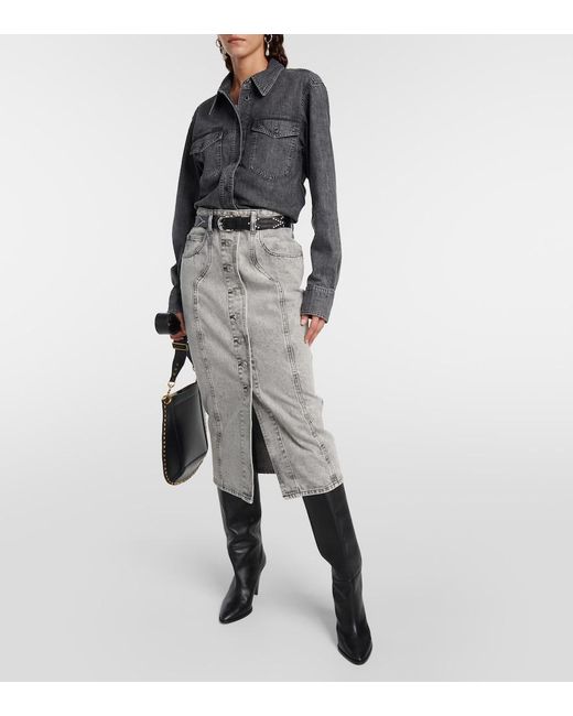 Isabel Marant Blue Danis Cotton Denim Shirt