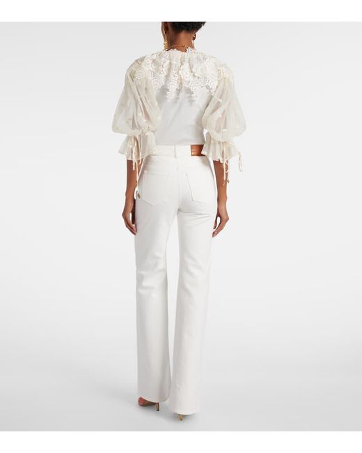 Chloé White High-Rise Flared Jeans