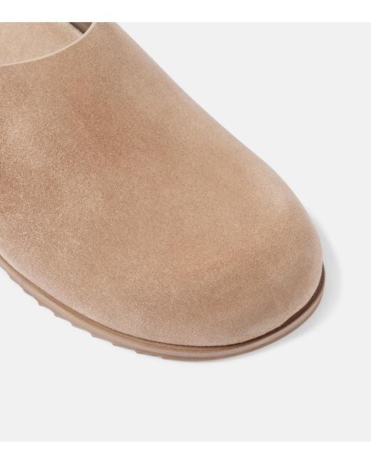 Rick Owens Natural Granola Suede Mules