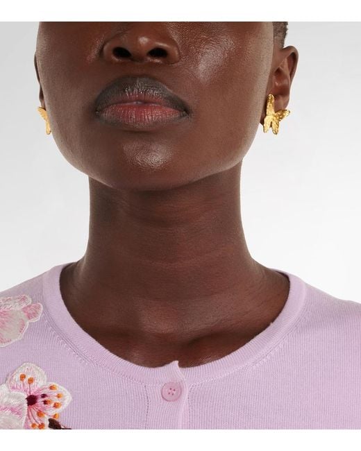 Oscar de la Renta Metallic Butterfly Earrings