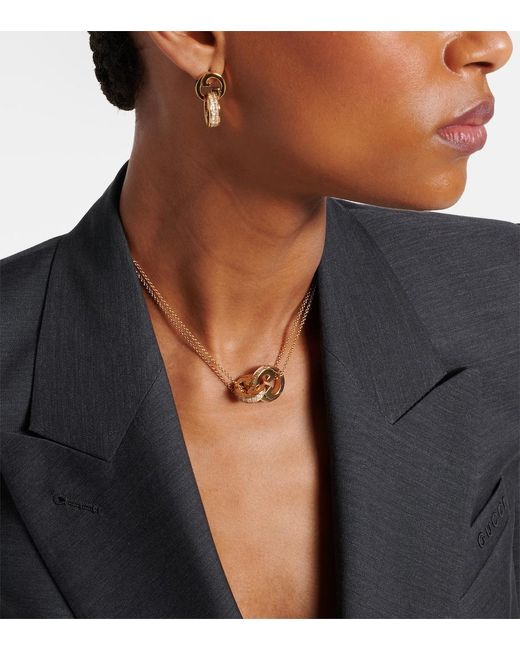 Collar Blondie Interlocking G Gucci de color Metallic