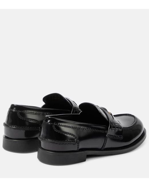 Miu Miu Black Loafers aus Leder