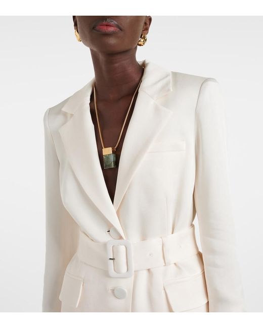 Veronica Beard Natural Ryanne Belted Blazer