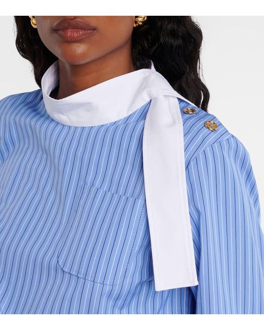 Patou Blue Minikleid Aus Baumwollpopeline