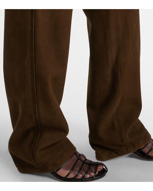 Proenza Schouler Brown Maxine Suede Straight Pants