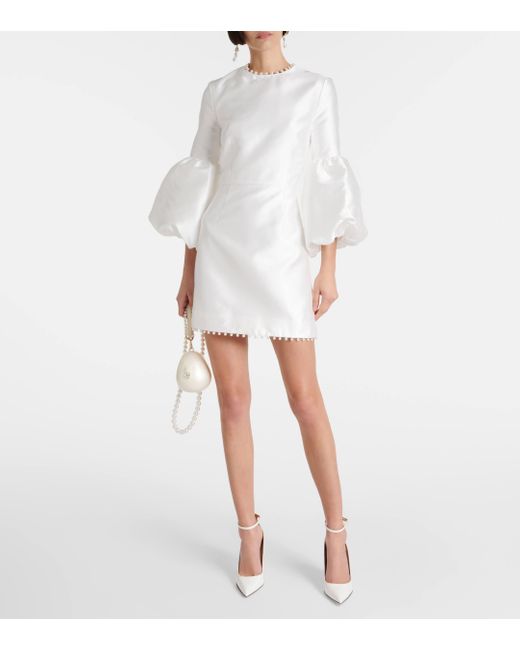 Rebecca Vallance White Bridal Cristine Pearl-trimmed Minidress