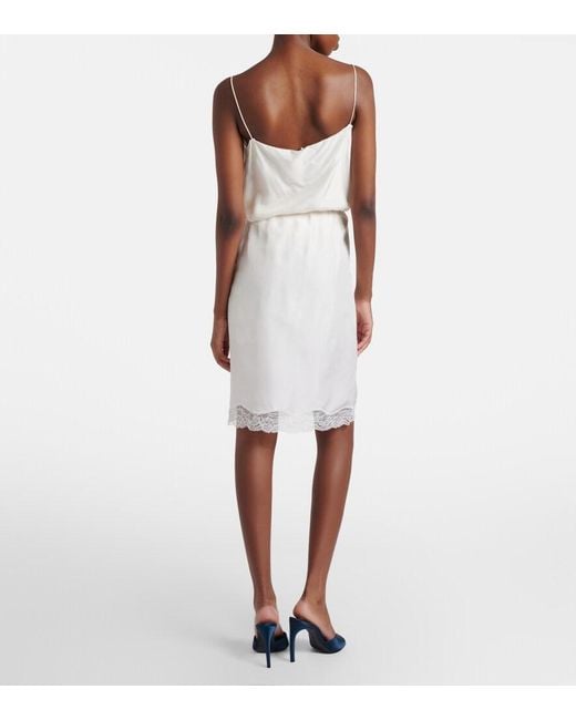 Dorothee Schumacher White Playful Volumes Silk Midi Skirt