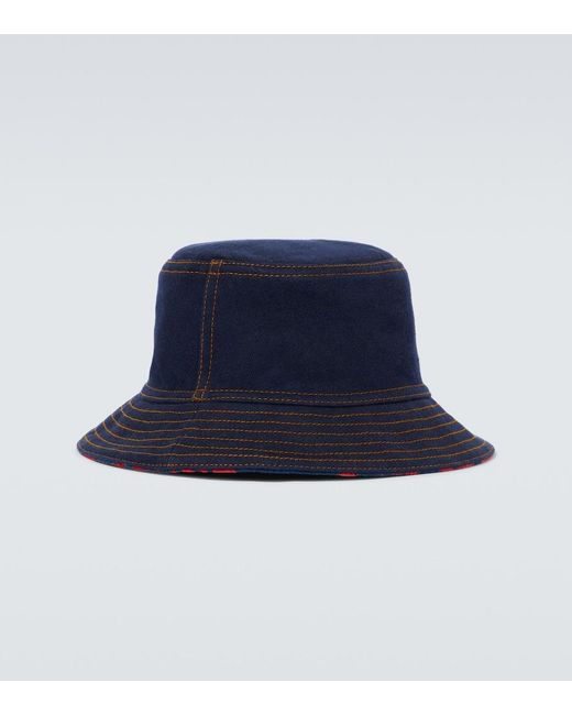 Burberry Blue Reversible Bucket Hat for men