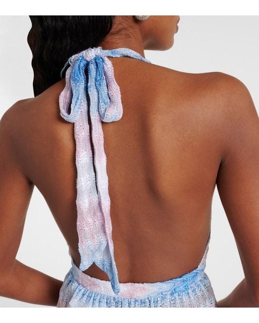 Missoni Blue Zigzag Ombre Lame Romper