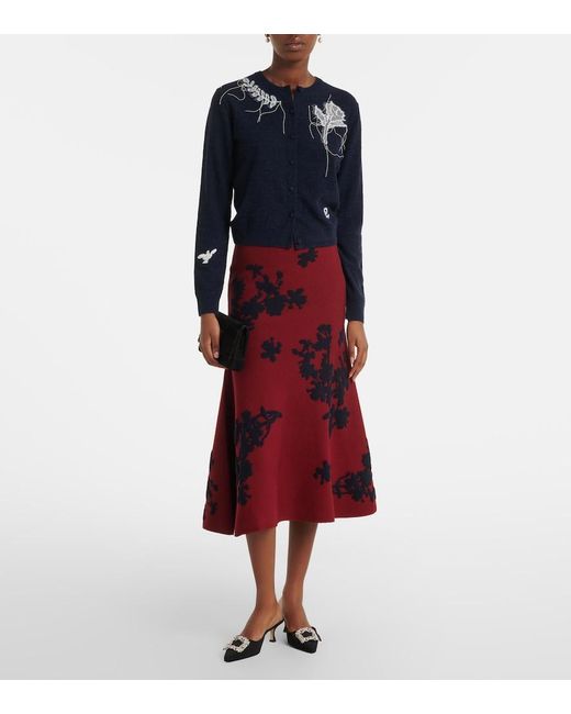 Erdem Blue Embroidered Cardigan